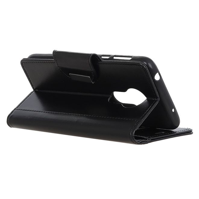 Nokia 3.4 Hülle - Stylisches Leder Bookcover - schwarz