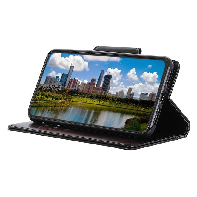 Nokia 3.4 Hülle - Stylisches Leder Bookcover - schwarz