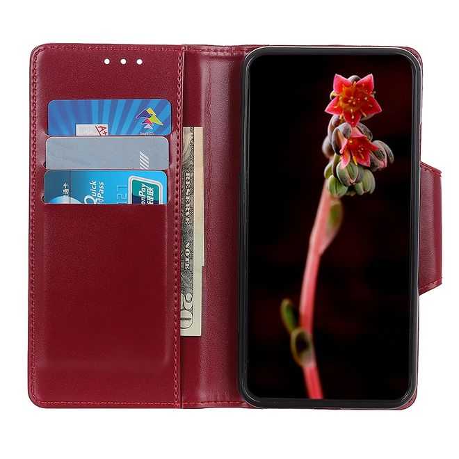 Nokia 3.4 Hülle - Stylisches Leder Bookcover - rot