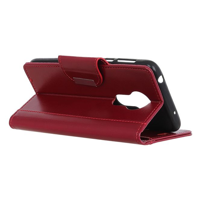Nokia 3.4 Hülle - Stylisches Leder Bookcover - rot