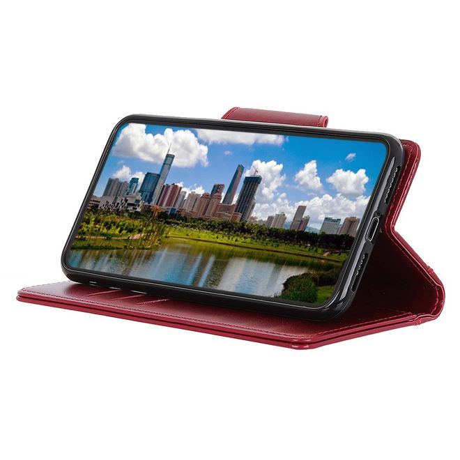 Nokia 3.4 Hülle - Stylisches Leder Bookcover - rot