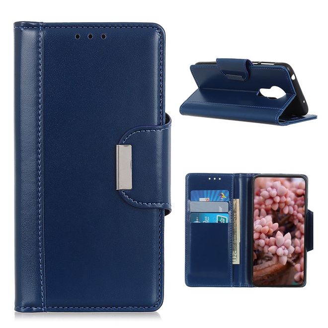 Nokia 3.4 Hülle - Stylisches Leder Bookcover - blau