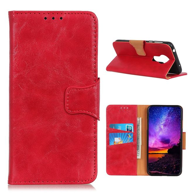 Nokia 3.4 Handyhülle - Crazy Horse IV Leder Bookcover Series - rot