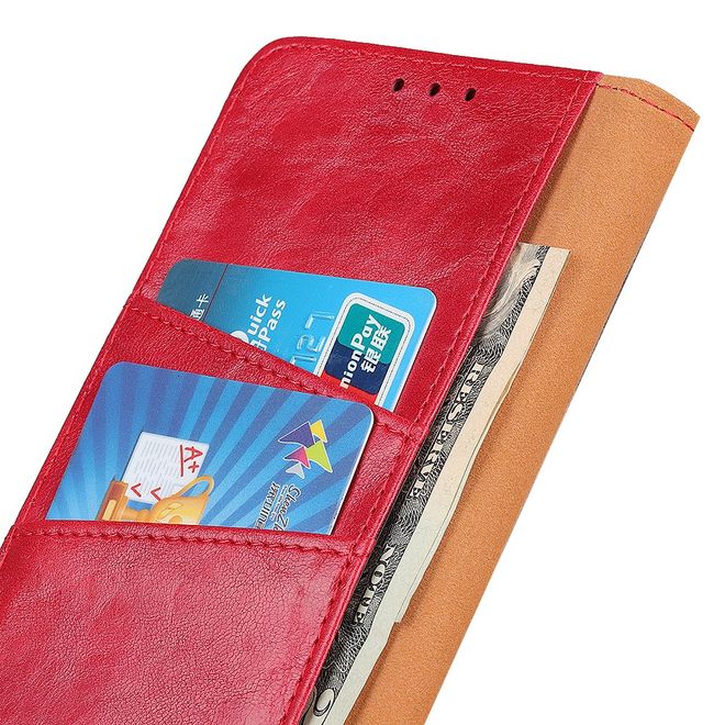 Nokia 3.4 Handyhülle - Crazy Horse IV Leder Bookcover Series - rot