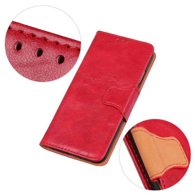 Nokia 3.4 Handyhülle - Crazy Horse IV Leder Bookcover Series - rot