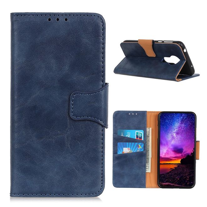 Nokia 3.4 Handyhülle - Crazy Horse IV Leder Bookcover Series - blau