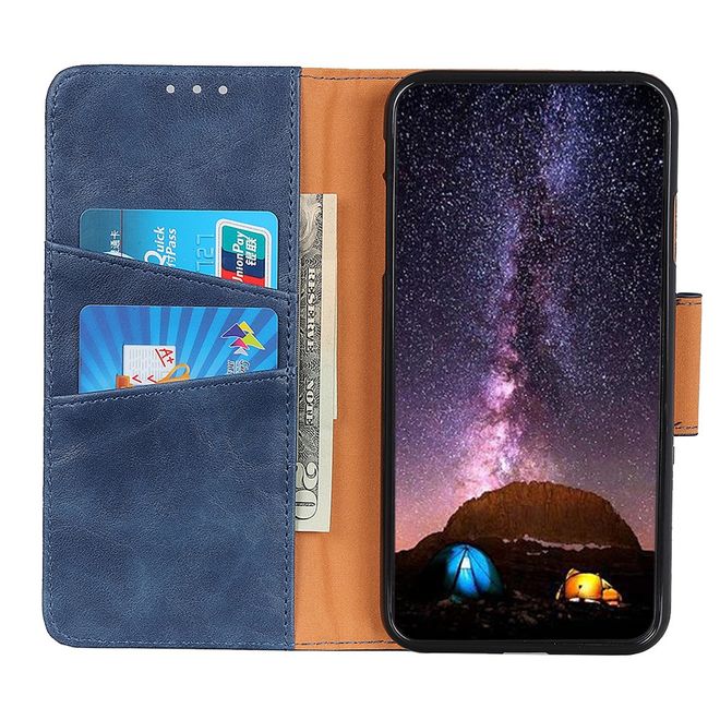Nokia 3.4 Handyhülle - Crazy Horse IV Leder Bookcover Series - blau