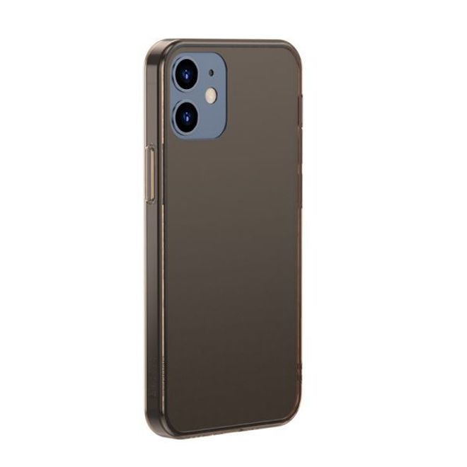 Baseus - iPhone 12 mini Hülle - PanzerGlas Rückseite & TPU Ränder - FROSTED GLASS - schwarz matt