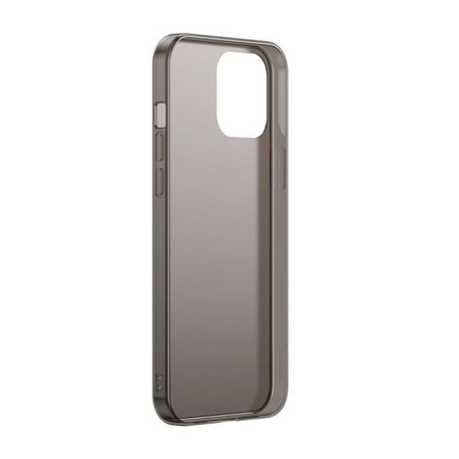 Baseus - iPhone 12 mini Hülle - PanzerGlas Rückseite & TPU Ränder - FROSTED GLASS - schwarz matt