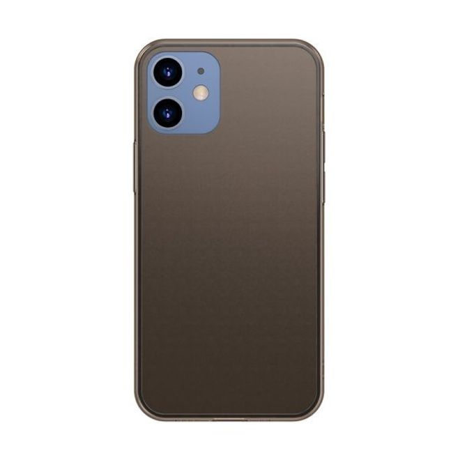 Baseus - iPhone 12 mini Hülle - PanzerGlas Rückseite & TPU Ränder - FROSTED GLASS - schwarz matt