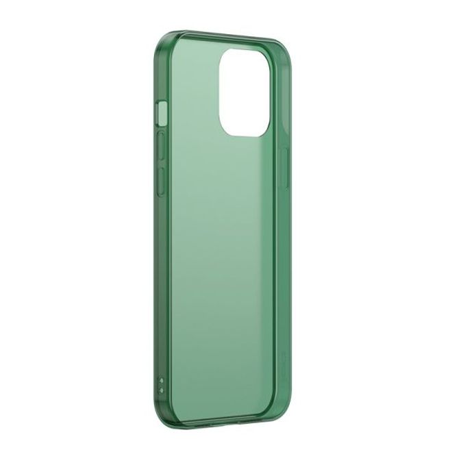 Baseus - iPhone 12 mini Hülle - PanzerGlas Rückseite & TPU Ränder - FROSTED GLASS - grün matt