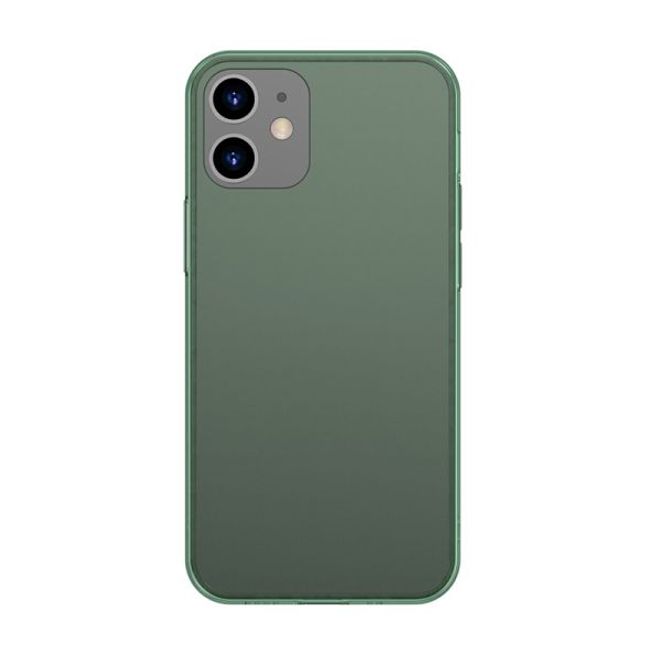 Baseus - iPhone 12 mini Hülle - PanzerGlas Rückseite & TPU Ränder - FROSTED GLASS - grün matt