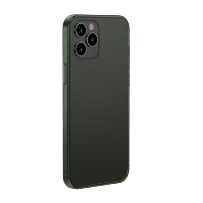 Baseus - iPhone 12 Pro Max Hülle - PanzerGlas Rückseite & TPU Ränder - FROSTED GLASS - grün matt