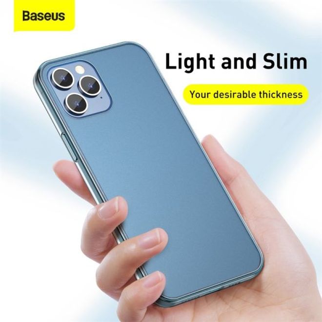 Baseus - iPhone 12 Pro Max Hülle - PanzerGlas Rückseite & TPU Ränder - FROSTED GLASS - grün matt