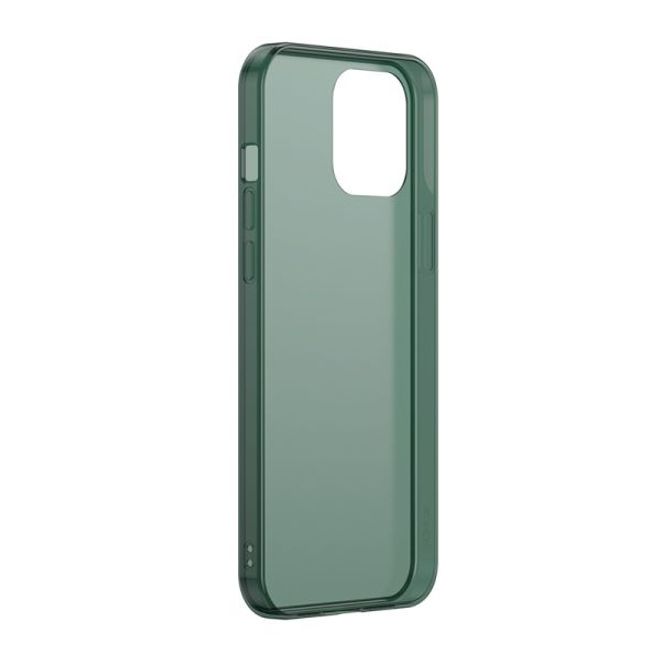 Baseus - iPhone 12 Pro Max Hülle - PanzerGlas Rückseite & TPU Ränder - FROSTED GLASS - grün matt