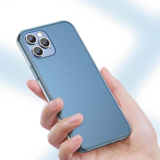 Baseus - iPhone 12 Pro Max Hülle - PanzerGlas Rückseite & TPU Ränder - FROSTED GLASS - grün matt