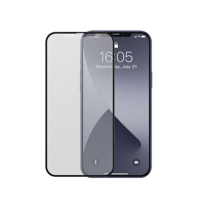 Baseus - iPhone 12 mini Panzerglas - Curved Frosted Displayschutz (0.25 mm) - matt schwarz