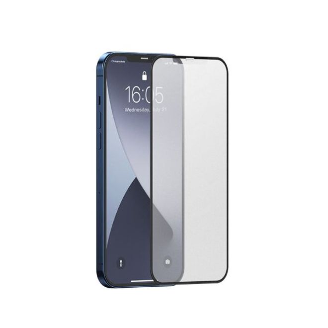 Baseus - iPhone 12 mini Panzerglas - Curved Frosted Displayschutz (0.25 mm) - matt schwarz