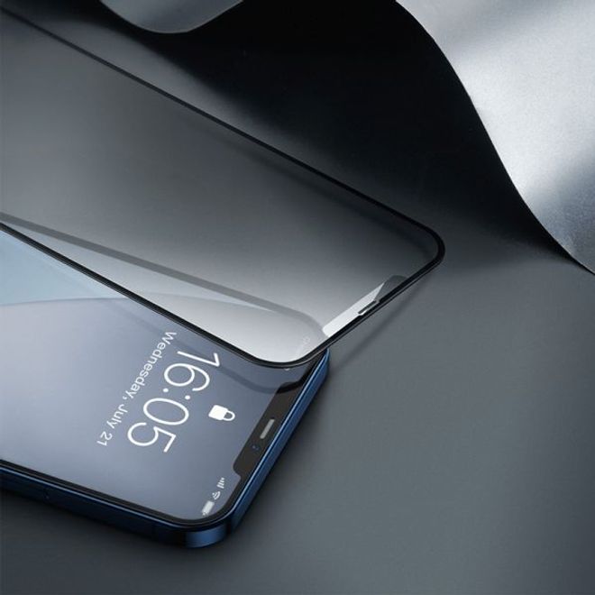 Baseus - iPhone 12 mini Panzerglas - Curved Frosted Displayschutz (0.25 mm) - matt schwarz