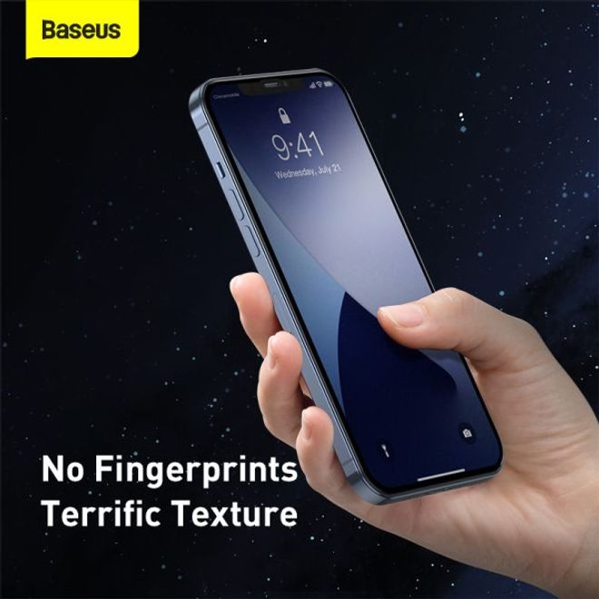 Baseus - iPhone 12 mini Panzerglas - Curved Frosted Displayschutz (0.25 mm) - matt schwarz