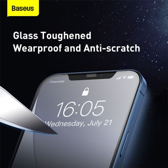 Baseus - iPhone 12 mini Panzerglas - Curved Frosted Displayschutz (0.25 mm) - matt schwarz