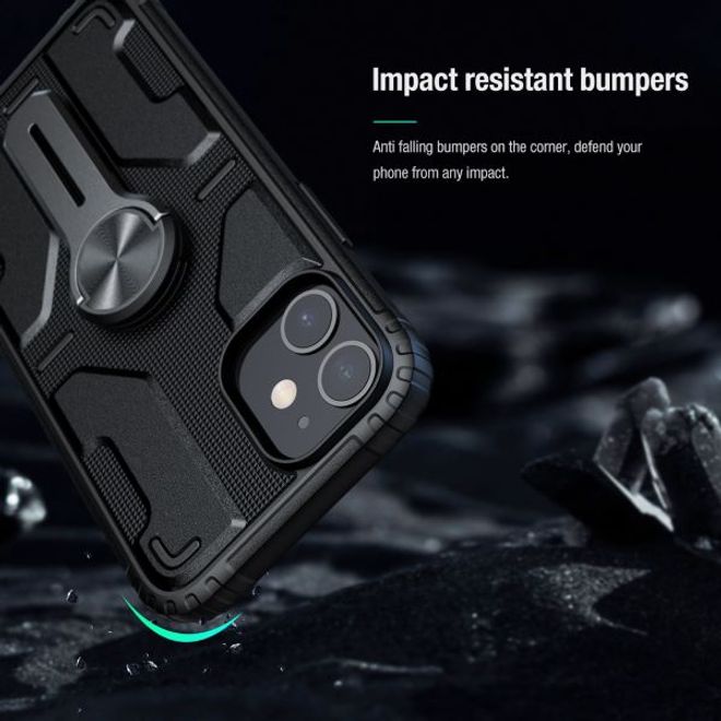 Nillkin - iPhone 12 mini Hülle - Hardcase mit Kickstand - Medley Series - schwarz