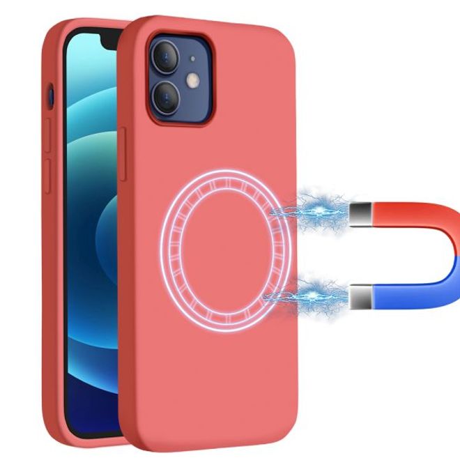 iPhone 12 mini Silicone Case - MagSafe Series Hülle - Zitruspink