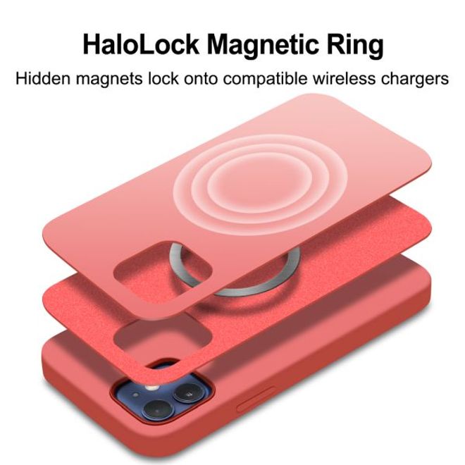 iPhone 12 mini Silicone Case - MagSafe Series Hülle - Zitruspink