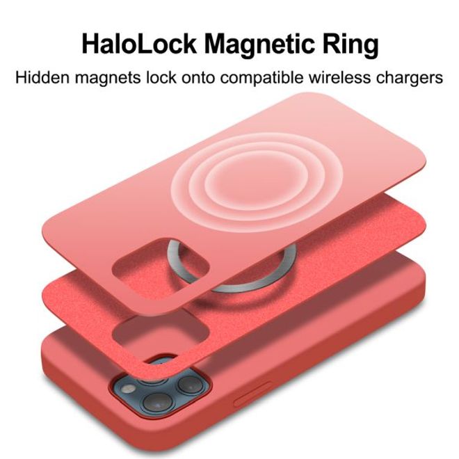 iPhone 12 Pro Max Silicone Case - MagSafe Series Hülle - Zitruspink