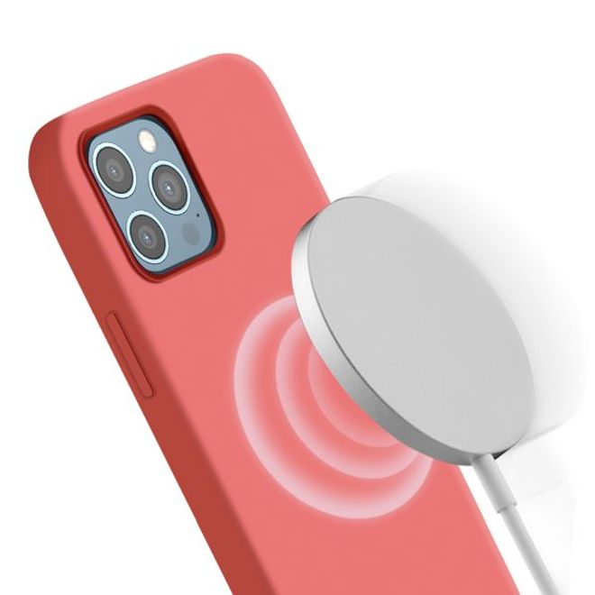 iPhone 12 Pro Max Silicone Case - MagSafe Series Hülle - Zitruspink