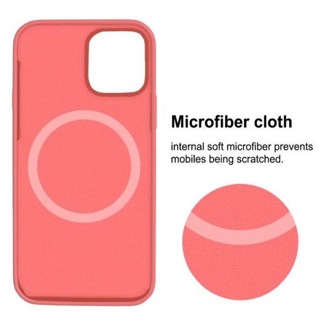 iPhone 12 Pro Max Silicone Case - MagSafe Series Hülle - Zitruspink