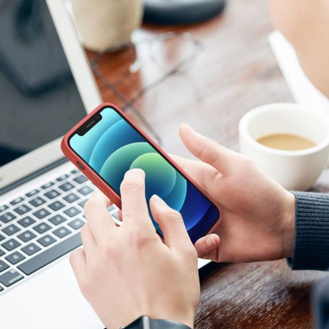 iPhone 12 Pro Max Silicone Case - MagSafe Series Hülle - Zitruspink