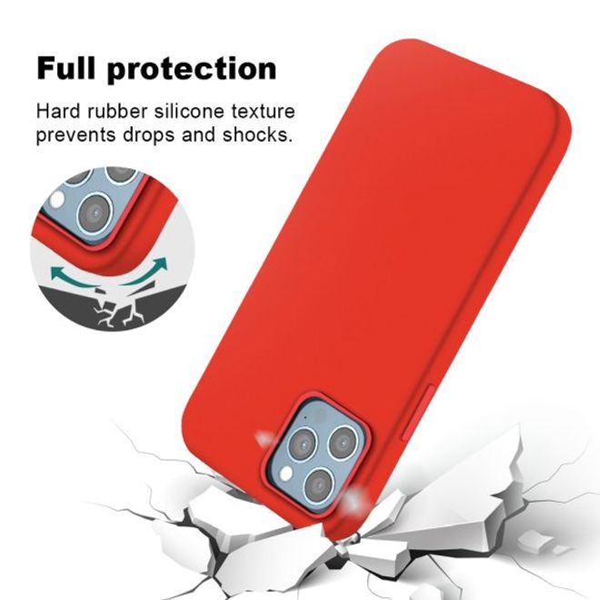 Coque en silicone pour iPhone 12 Pro Max - Série MagSafe - Rouge