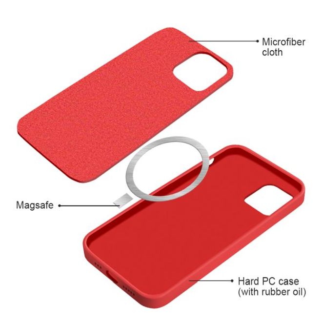 Coque en silicone pour iPhone 12 Pro Max - Série MagSafe - Rouge