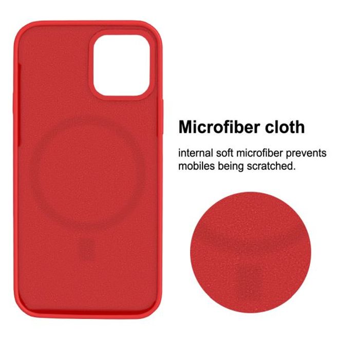 Coque en silicone pour iPhone 12 Pro Max - Série MagSafe - Rouge