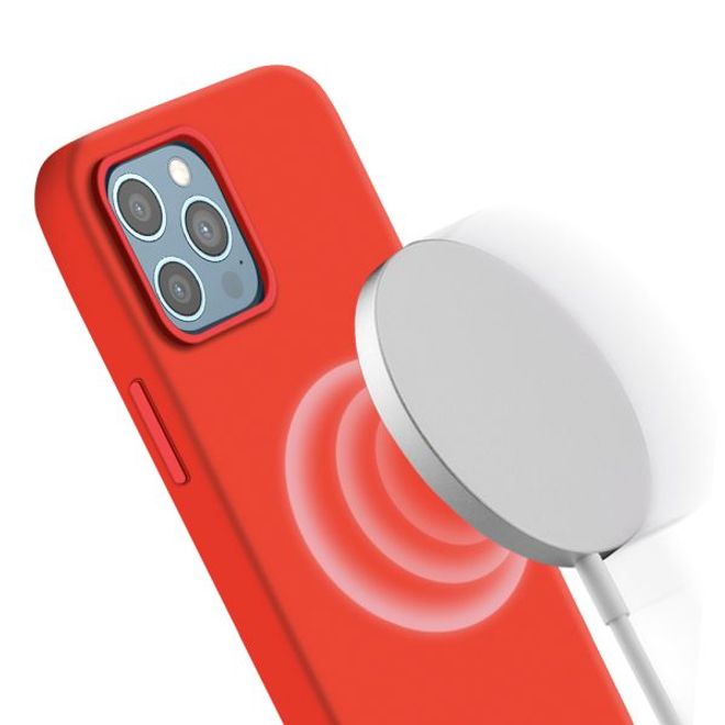 Coque en silicone pour iPhone 12 Pro Max - Série MagSafe - Rouge