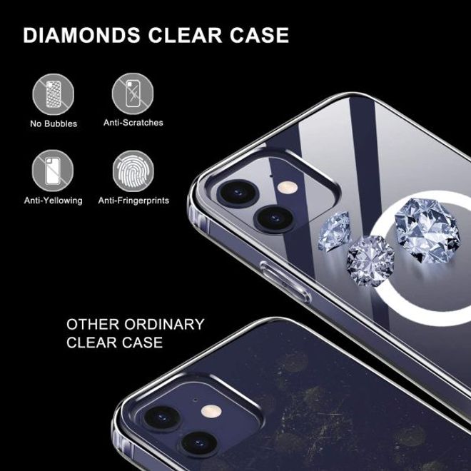 Coque transparente pour iPhone 12 mini (PC/TPU) - Série MagSafe - Transparente