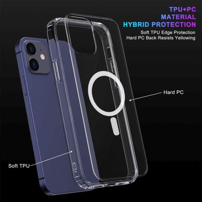 Coque transparente pour iPhone 12 mini (PC/TPU) - Série MagSafe - Transparente