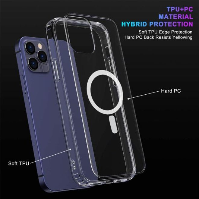 Coque transparente pour iPhone 12 / iPhone 12 Pro (PC/TPU) - Série MagSafe - transparente