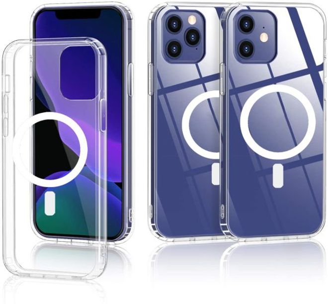 Coque transparente pour iPhone 12 / iPhone 12 Pro (PC/TPU) - Série MagSafe - transparente