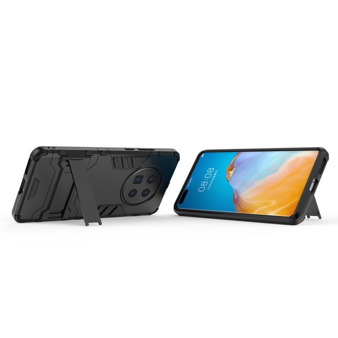 Huawei Mate 40 Hülle - Backcover mit Kickstand - schwarz