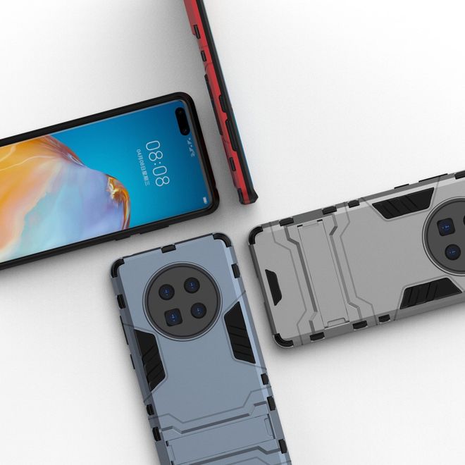 Huawei Mate 40 Hülle - Backcover mit Kickstand - schwarz