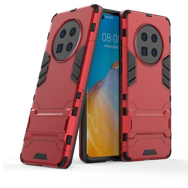 Huawei Mate 40 Hülle - Backcover mit Kickstand - rot