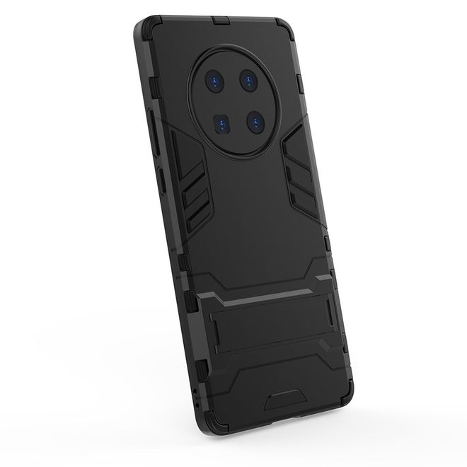 Huawei Mate 40 Pro Hülle - Backcover mit Kickstand - schwarz