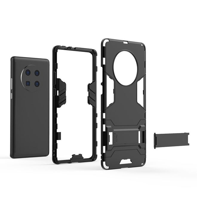 Huawei Mate 40 Pro Hülle - Backcover mit Kickstand - schwarz