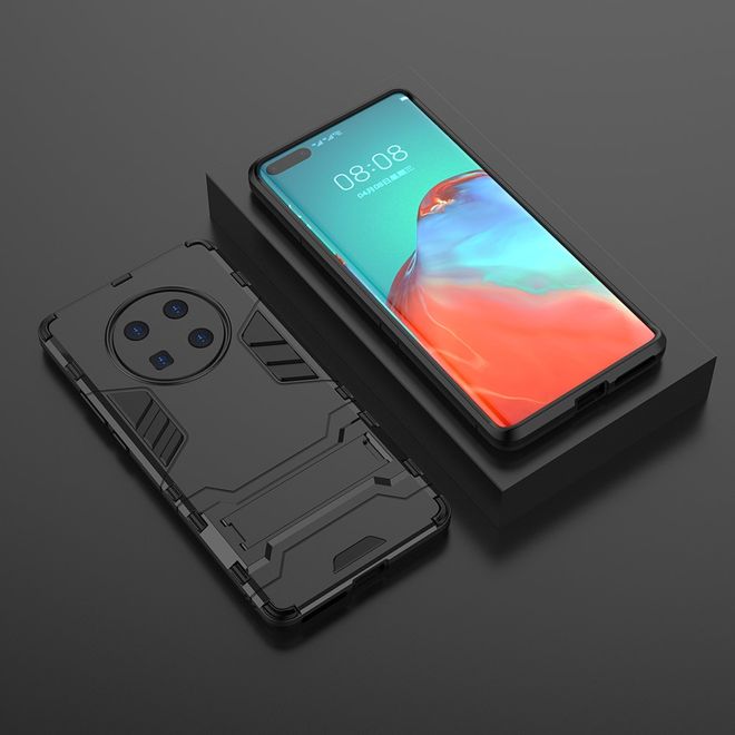 Huawei Mate 40 Pro Hülle - Backcover mit Kickstand - schwarz