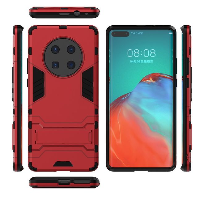 Huawei Mate 40 Pro Hülle - Backcover mit Kickstand - rot
