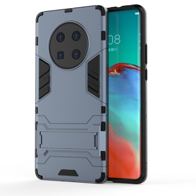 Huawei Mate 40 Pro Hülle - Backcover mit Kickstand - blau