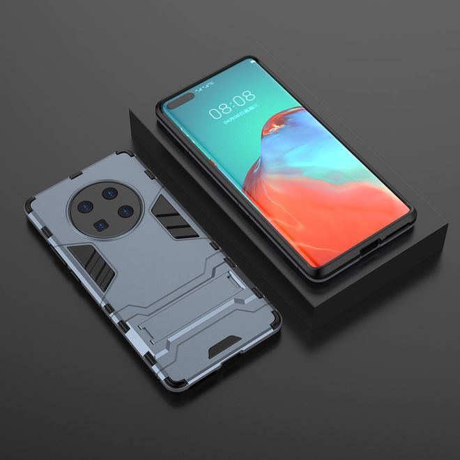 Huawei Mate 40 Pro Hülle - Backcover mit Kickstand - blau