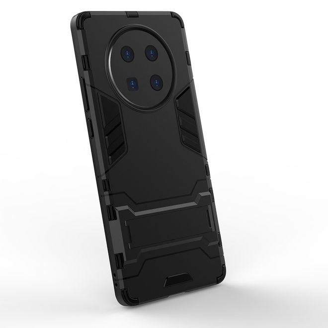 Huawei Mate 40 Pro Plus Hülle - Backcover mit Kickstand - schwarz